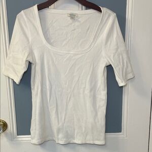 Sundance Catalog Sammie Tee Ribbed Square Neck Short Sleeve Top